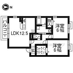 ドウスフレール77 2LDKの間取図画像