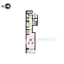 サピー日英III 1Kの間取図画像