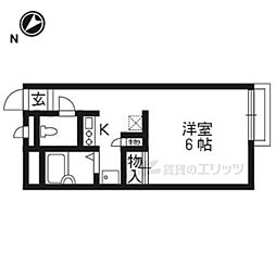 レオパレスアルタ1 1Kの間取図画像