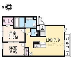 カーサルミノサウーノ 2LDKの間取図画像