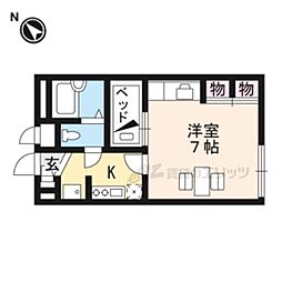レオパレスプリマヴェーラ 1Kの間取図画像