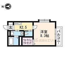セレナ 1Kの間取図画像
