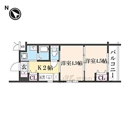 MJC京都EsTRUTH 2Kの間取図画像