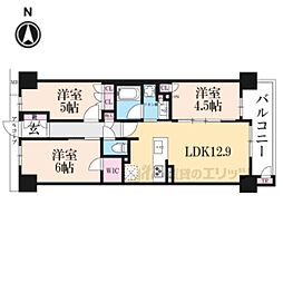 ファインレジデンス京都五条通 3LDKの間取図画像