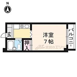 グランシャリオ勝屋 1Kの間取図画像