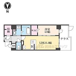 仮)壬生御所ノ内町プロジェクト 1LDKの間取図画像