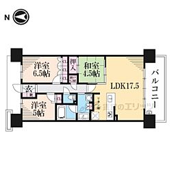 京都桂川つむぎの街ブライトスクエア 3LDKの間取図画像