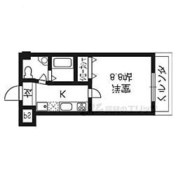 ルーミネス二番館 1Kの間取図画像