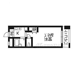シェルマンション 1Kの間取図画像