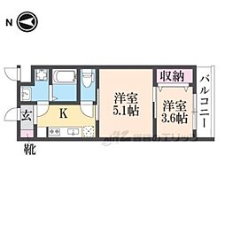 CRESTTAPP京都丹波口 2Kの間取図画像