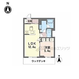 京都市伏見区新町5丁目マンション 1LDKの間取図画像