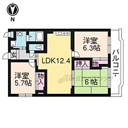 レオ.中臣 3LDKの間取図画像