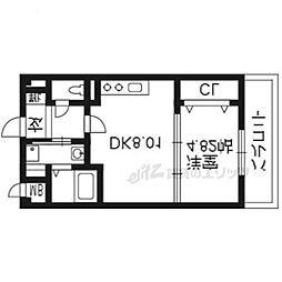 Blossom桂 1LDKの間取図画像