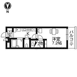 レオパレスインパクト1 1Kの間取図画像