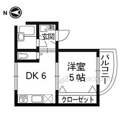 メゾンドポエジー 1DKの間取図画像