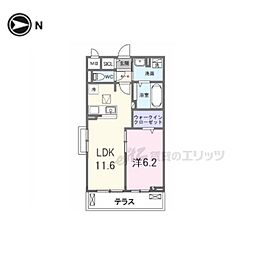 ヒカルサ京都伏見小野 1LDKの間取図画像