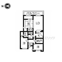アーバンエース松井山手パル社宅棟 3LDKの間取図画像