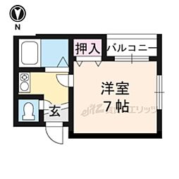 G.V.イッポー 1Kの間取図画像