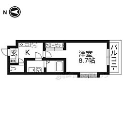 メゾンアクティブ 1Kの間取図画像