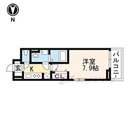 ブレヴィエ1 1Kの間取図画像