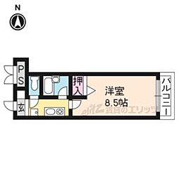 リバース桐山 1Kの間取図画像