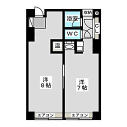 森ビル 1LDKの間取図画像