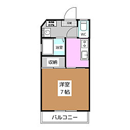 第5松本コーポ 2階1Kの間取り