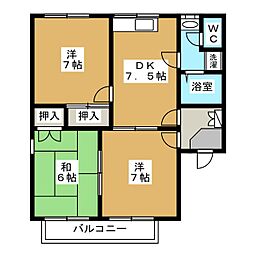 コーポ新稜　Ａ 2階3DKの間取り