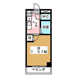 ＳＫマンション 3階1Kの間取り