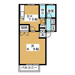 カーサブル小島田 1階1DKの間取り