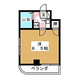レヂデンスナガノ 1Kの間取図画像