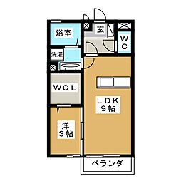 ラヴリィ・パートナー　Ｂ棟 1階1LDKの間取り