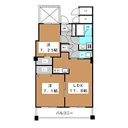 ラトナ東口ビル 4階2LDKの間取り
