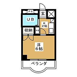 ＮＰハイツ 5階1Kの間取り