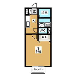 メゾン・ド・ボヌール　Ａ棟 1階1Kの間取り