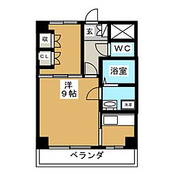 クローバーハイツ 3階2Kの間取り