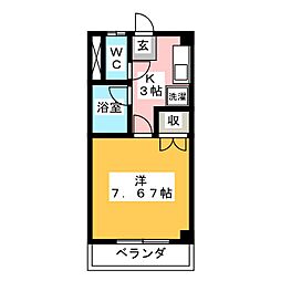 ホワイトパレス飯島 1階1Kの間取り