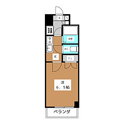 ダイアパレス長野大通りI 4階1Kの間取り