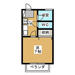 パインブリッジ 1階1Kの間取り