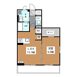 Glicina 2階1LDKの間取り
