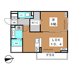 トリシア東口 1LDKの間取図画像