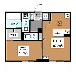 ヘシレ中御所 2階1LDKの間取り