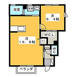 クラヴィエＭＩＹＡ　Ａ棟 1階1LDKの間取り