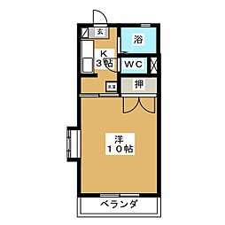 セフィーラ杏里 1階1Kの間取り