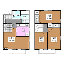 Ｐａｒｔｅｒｒｅ・Ｙ　Ａ 1階3LDKの間取り