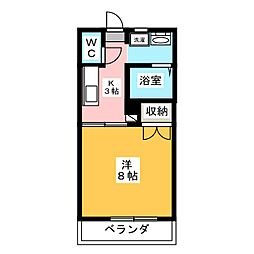 フレグランスマルコ2 1Kの間取図画像