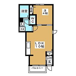 フェリーチェ 1LDKの間取図画像