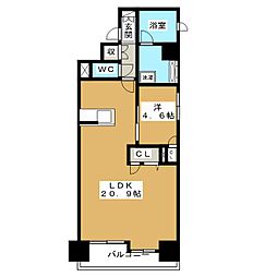 アリービオ東口 1LDKの間取図画像