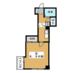 ベルメッソさんぽ館 1Kの間取図画像