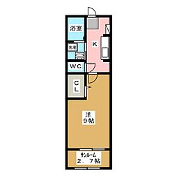 シャルマン櫻街3リリパット 1Kの間取図画像